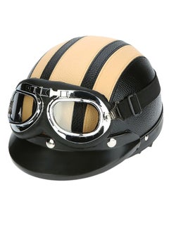 Buy Open Face Half Motorcycle Helmet With UV Goggles in Saudi Arabia