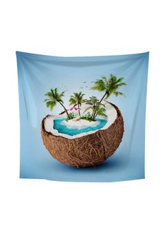 Buy Seaside Coconut Tree Digital Beach Tapestry Multicolour in UAE