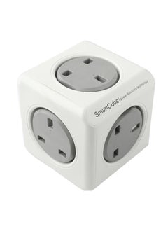 Buy 5-Way Smart Cube Extension Socket Grey/White 5centimeter in Saudi Arabia