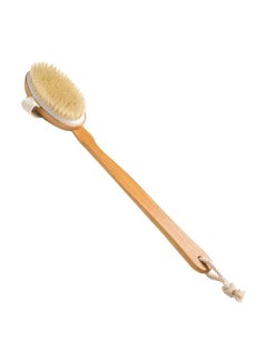 Buy 2-Piece Dry Body Brush With Detachable Handle Set Beige in UAE
