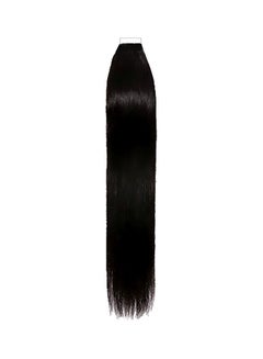 Buy 20-Piece Double Sided Tape Human Hair Extension 1B Natural Black 16inch in Saudi Arabia