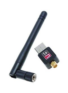 Buy USB Wireless Adapter With Antenna Black in Saudi Arabia
