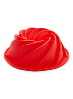 Buy Spiral Shaped Bundt Cake Mold Red 24x10centimeter in UAE