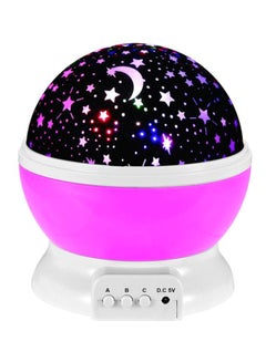 Buy Star Moon Sky Rotation Night Light Pink/White/Black 13x13x14.5centimeter in UAE