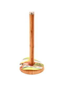 Buy Wooden Paper Towel Holder Beige 14x14x32cm in Saudi Arabia