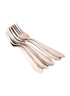 Buy 6-Piece Stainless Steel Fork Set Silver in Saudi Arabia