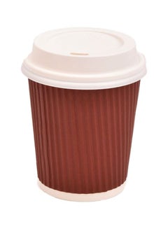 Buy 25-Piece Disposable Cup Set Brown/White in Saudi Arabia