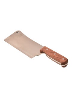 Buy Stainless Steel Cleaver Knife Silver/Brown 27centimeter in Saudi Arabia