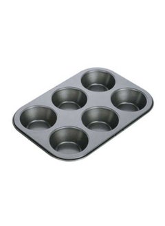 Buy 6-Slot Muffin Baking Tray Set Black 26x18cm in Saudi Arabia