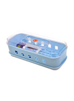 Buy Plastic Cutlery Holder Blue/Clear 27x11x8cm in Saudi Arabia