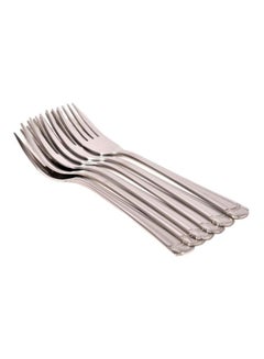 Buy 6-Piece Stainless Steel Forks Set Silver in Saudi Arabia