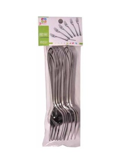 Buy 6-Piece Stainless Steel Fork Set Silver in Saudi Arabia