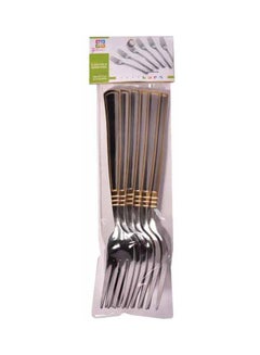 Buy 6-Piece Stainless Steel Fork Set Silver in Saudi Arabia