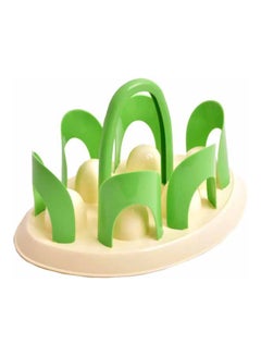 Buy 6-Piece Glass Holder Set Beige/Green in Saudi Arabia