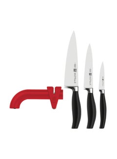 Buy 3-Piece Five Star Knife With Sharpener Silver/Black 500grams in UAE