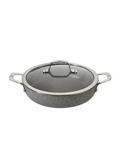 Buy Salina Granitium Low Casserole With Lid Grey/Silver 28cm in Saudi Arabia