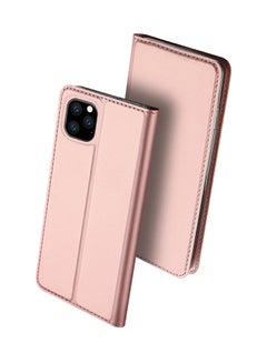 Buy Shockproof Flip Folio Wallet Cover With Card Slot For Apple iPhone 11 Pro Pink in UAE