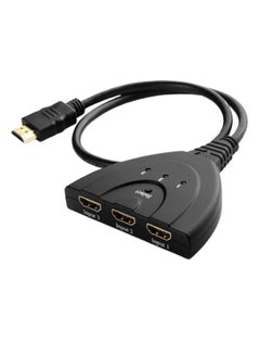 Buy 3-Port 1080P HD Resolution HDMI Splitter With Pigtail Cable Black in Saudi Arabia
