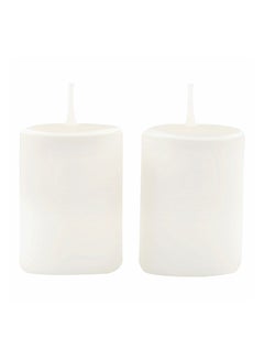 Buy 2-Piece Vanilla Votive Candle Set White 12.8 x 12.6cm in UAE