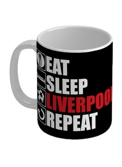 Buy Liverpool F.C.: Eat Sleep Liverpool Repeat Coffee Mug Multicolour 8.2 x 9.5cm in UAE