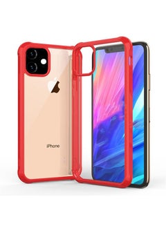 Buy Protective Case Cover For Apple iPhone 11 Red/Clear in UAE