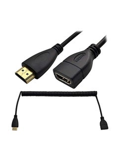 Buy High Speed Male To Female HDMI Extension Cable Black/Gold in UAE