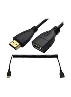 اشتري كابل تمديد "HDMI" عالي السرعة من ذكر إلى أنثى أسود/ذهبي في الامارات