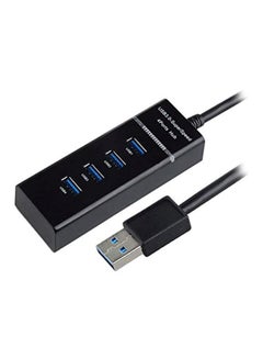 Buy 4-Port USB 3.0 Portable Data USB Hub Black in Saudi Arabia