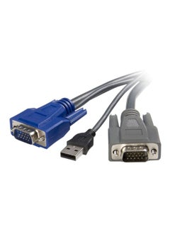 Buy 2-In-1 USB To VGA Cable Black/Blue in UAE