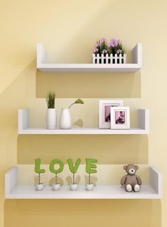 اشتري 3-Piece DIY U-Style Home Book Shelf White في السعودية