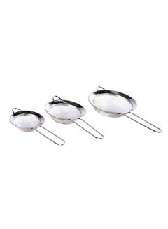 Buy 3 Piece Stainless Steel Strainer Set Silver in Saudi Arabia