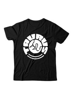 Buy Printed Short Sleeves T-shirt Black/White in Egypt