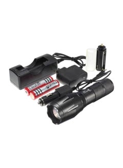 Buy LED Zoomable Flashlight Black 13.5x3.5x2.8centimeter in Saudi Arabia