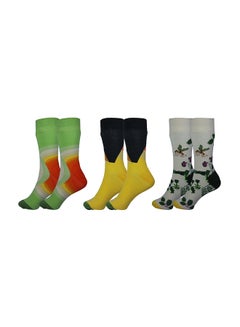 اشتري Pack Of 3 Colorful Dress Socks Multicolour في الامارات