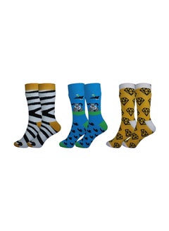 اشتري Pack Of 3 Colorful Dress Socks Multicolour في الامارات