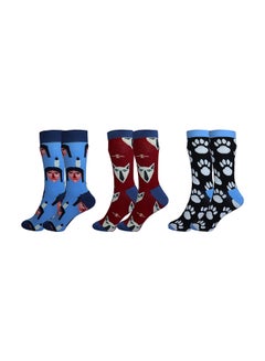 اشتري Pack Of 3 Colorful Dress Socks Multicolour في الامارات