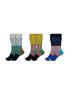 اشتري Pack Of 3 Colorful Dress Socks Multicolour في الامارات