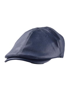 Buy Fashion Solid Patterned Flat Beret Cap Navy Blue in UAE