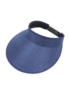 Buy Adjustable Solid Patterned Sun Visor Hat Navy Blue in Saudi Arabia