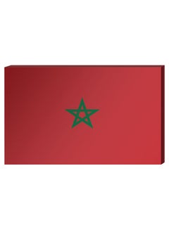 Buy Moroccan Flag Wall Decor Painting With Inner Frame Red/Green 40 x 60centimeter in UAE