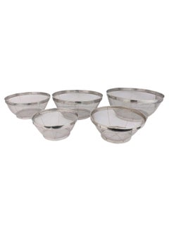 Buy 5-Piece Wire Basket Strainer Set Silver 40centimeter in Saudi Arabia