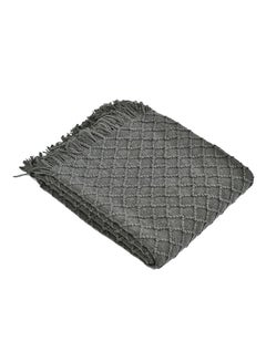 Buy Designer Comfy Knitted Blanket cotton Grey 130x170cm in Saudi Arabia