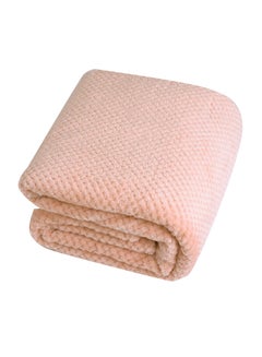 Buy Solid Colour Soft Blanket Cotton Pink 200x230centimeter in UAE