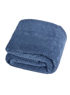 Buy Modern Brief Style Thin Soft Blanket Cotton Blue 200x230cm in UAE