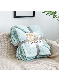 Buy Soft Solid Color Simple Blanket Cotton Green 150x200centimeter in UAE