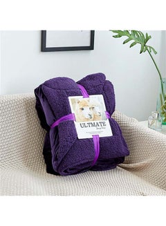 Buy Solid Color Simple Thicken Blanket cotton Purple 150x200cm in UAE