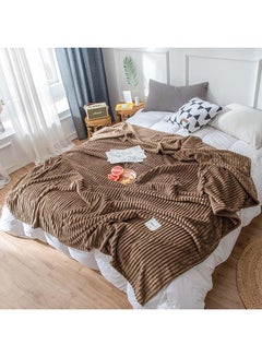 Buy Soft Solid Color Simple Blanket Cotton Coffee 150x200centimeter in UAE