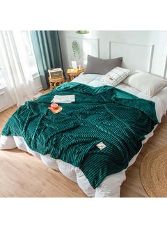 Buy Soft Solid Color Simple Blanket cotton Green 150x200cm in UAE