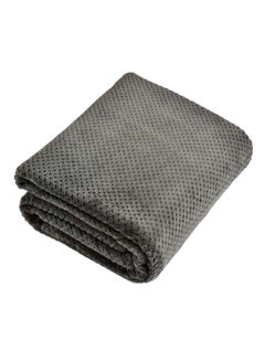 Buy Simple Solid Color Soft Blanket cotton Grey 180x200cm in UAE