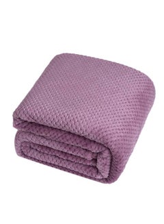 Buy Simple Solid Color Soft Blanket Cotton Purple 130x160centimeter in UAE